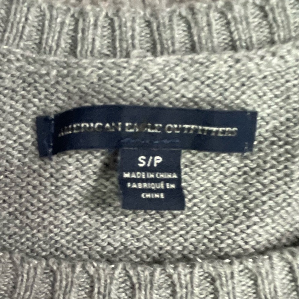 American Eagle Ugly Christmas Sweater Fox Women’s Size Small Gray Holiday - Picture 5 of 7